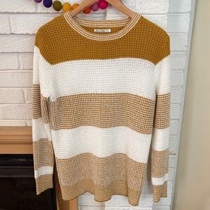 Pink Clover Mustard and Cream Knit Sweater